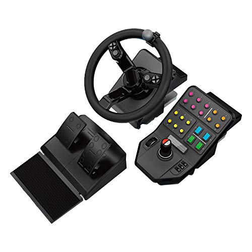 Steering Wheel Controller with Pedals and Side Panel for PC U6287