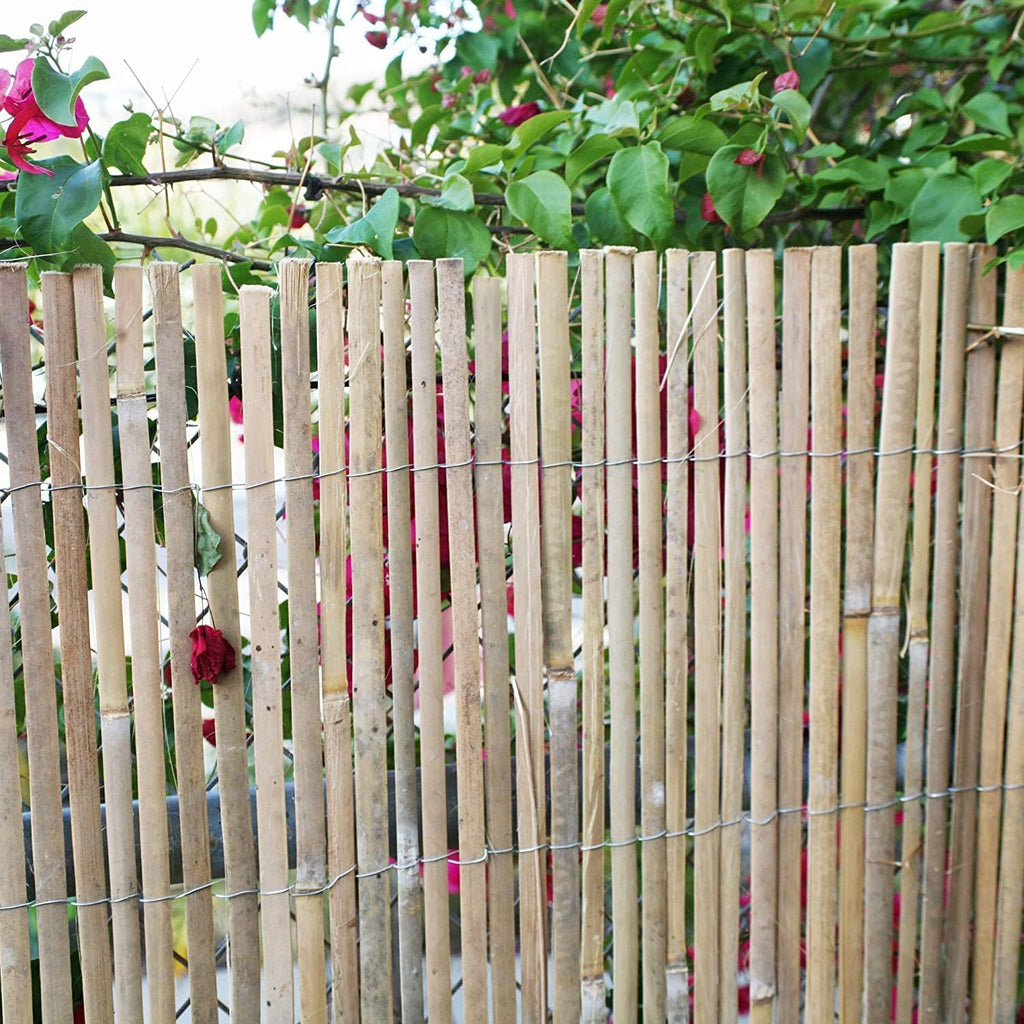 Natural Split Rolled Bamboo Fence Panel 4 ft H x 6 ft L M255176