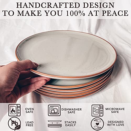Set of 6 10 inch Ceramic Matte Dinner Plates Y9429