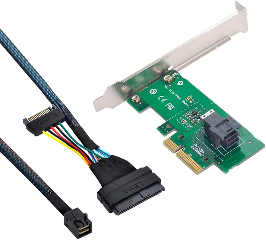 PCI-E 3.0 4.0 to SFF-8643 Card Adapter and U.2 SFF-8639 NVME PCIe SSD Cable M455885