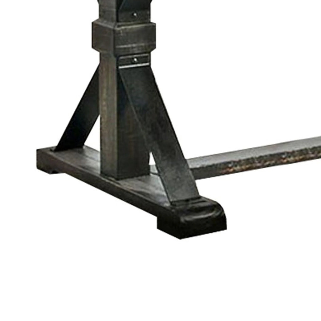 Antique Black Dining Table With Trestle Base V32161