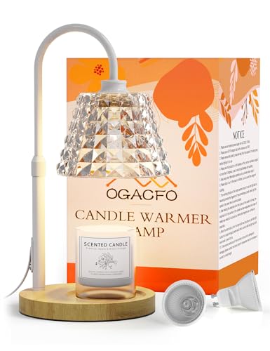 Candle Warmer Lamp with Timer, Adjustable Height, 2 Bulbs, 4 Levels Dimmable P80580