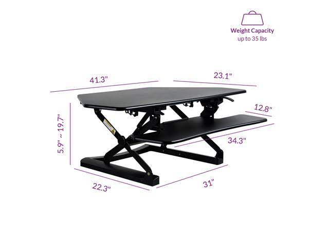 Black Adjustable Corner Standing Desk Riser G912522