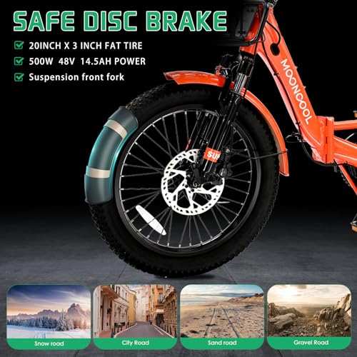 Electric Tricycle, Aluminum 20" E-Trike, 500W 48V 14.5Ah Lithium Battery, Front Suspension 3 Wheels Ebike, Front Basket Q98671