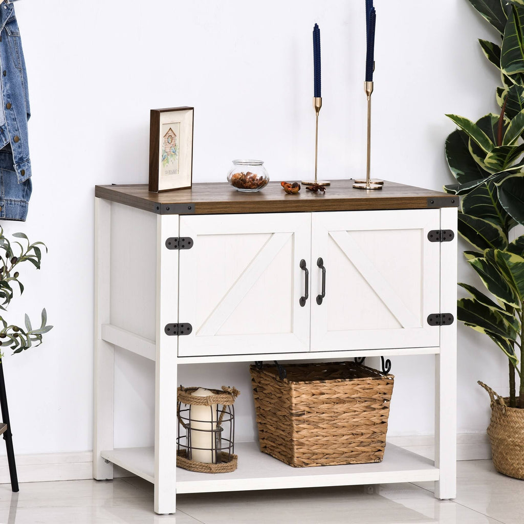 White 2-Door Storage Cabinet with Bottom Shelf Z866