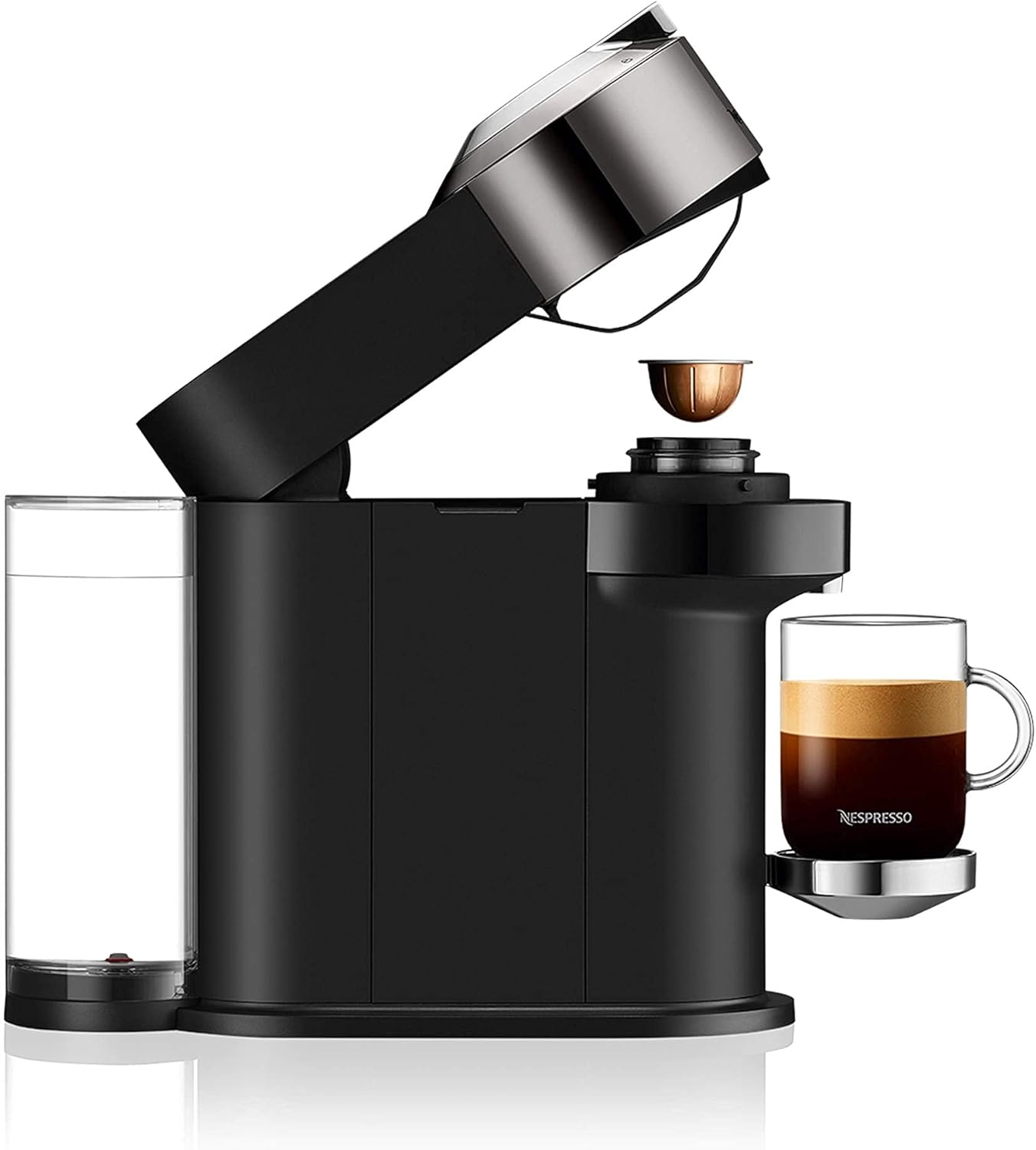 Chrome Vertuo Next Deluxe Coffee Machine with Aeroccino O357