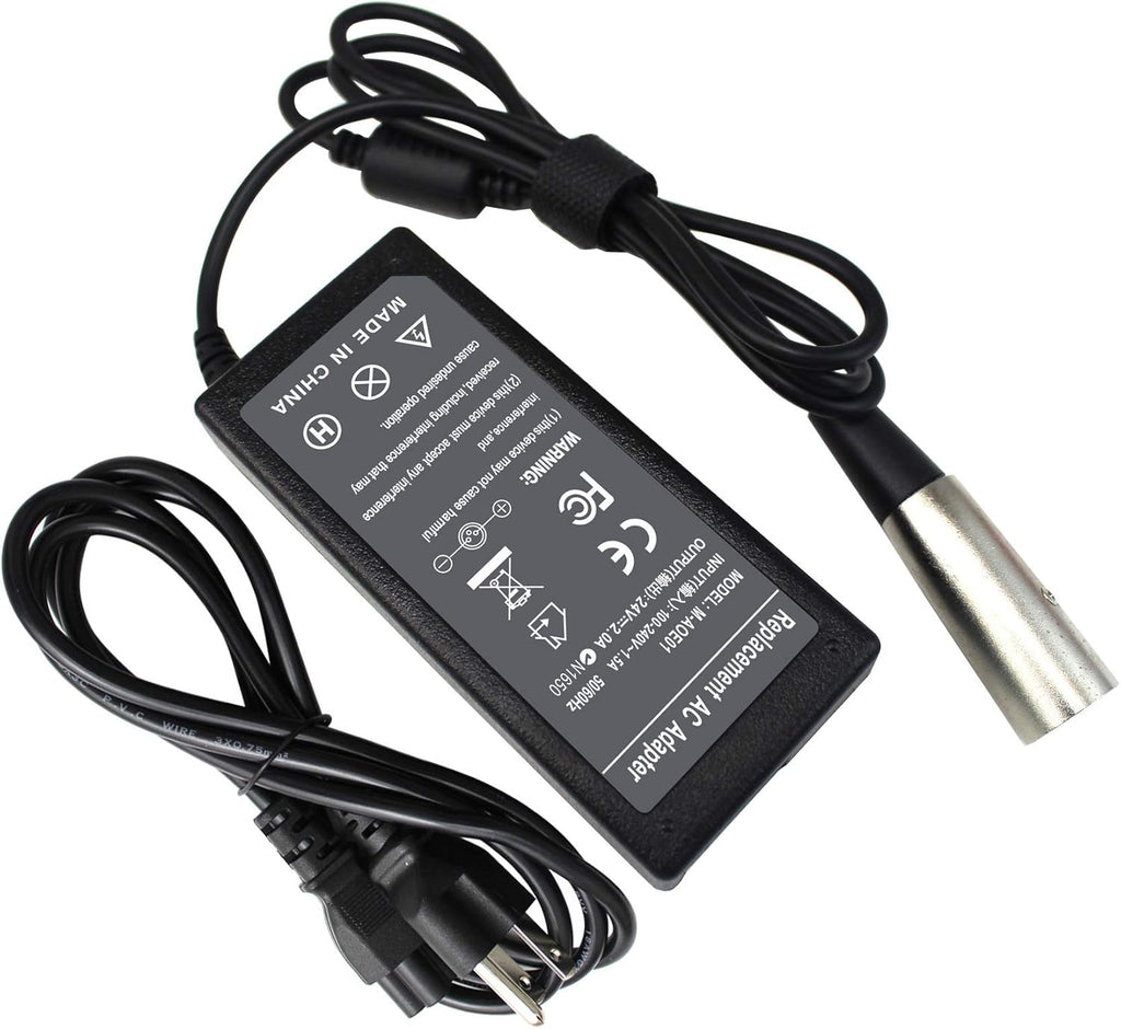 24V 2A Male 3-Pin XLR Scooter Battery Charger G8942
