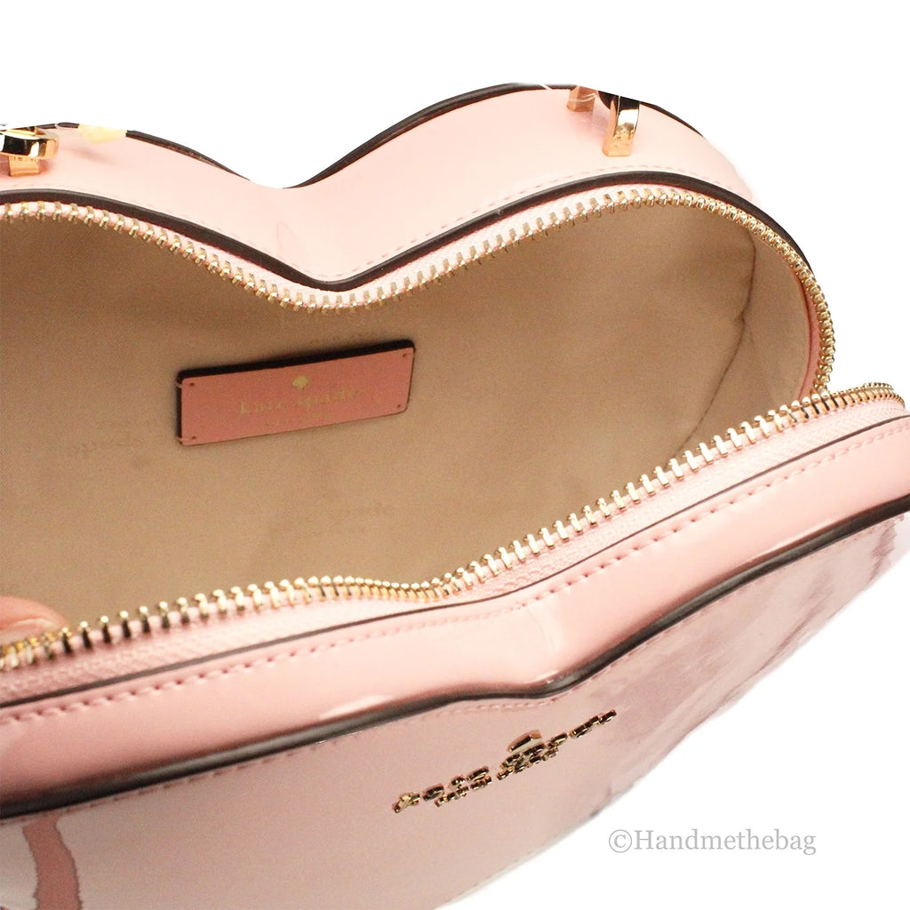 Patent Leather Top Handle Heart Crossbody Bag F163