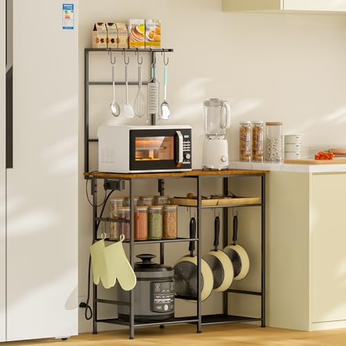 6-Tier Rustic Brown Kitchen Storage Shelf Rack U14756