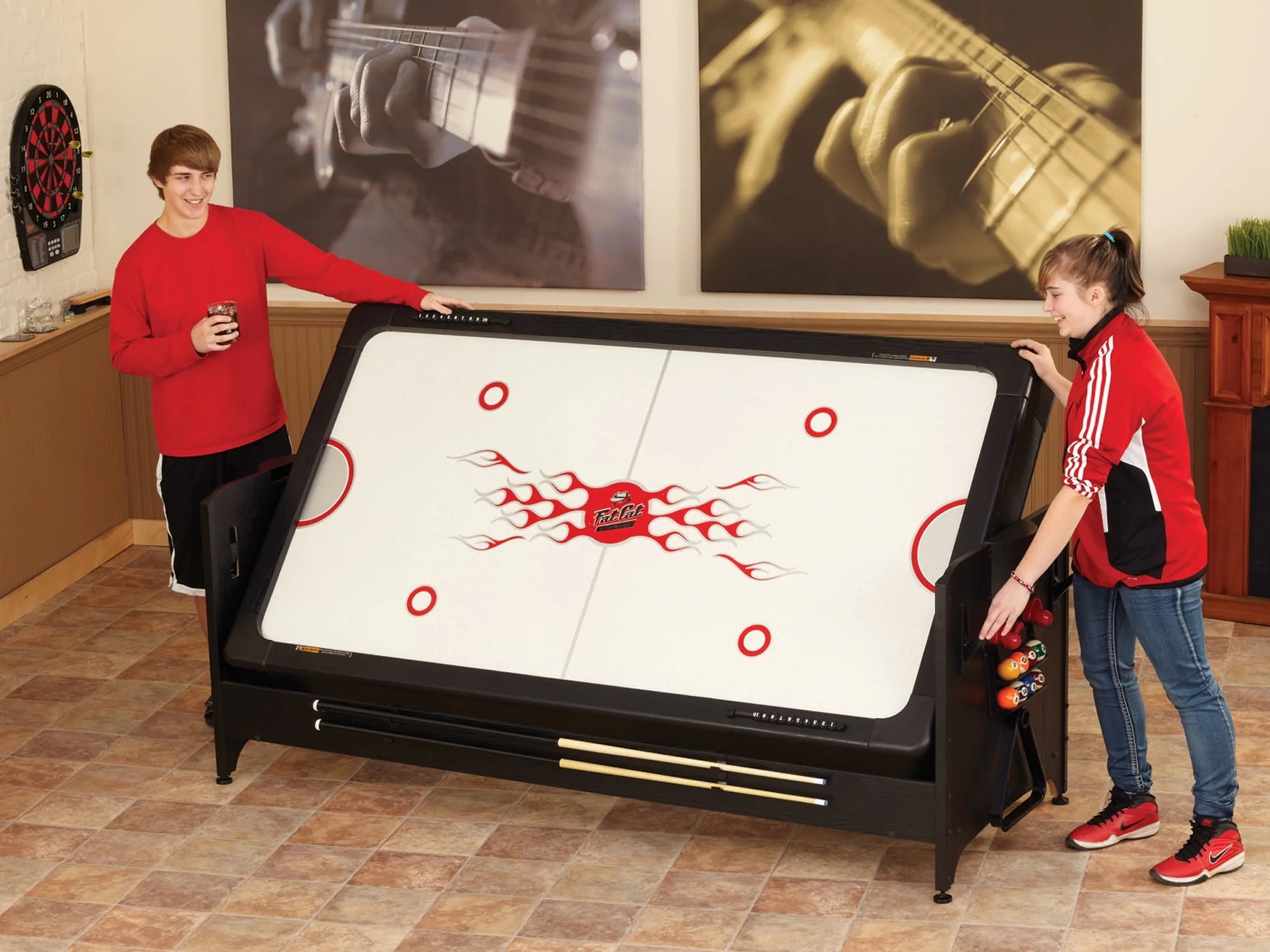 7' 2-in-1 Billiards and Air Hockey Game Table B200726