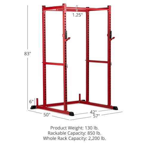 Short Power Rack with Pull Up Bar, Pin and Pipe Safeties, J-Hooks H11317