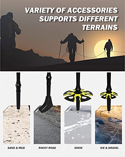 Telescopic Trekking Poles, Aluminum Alloy, Pack of 2 T555063
