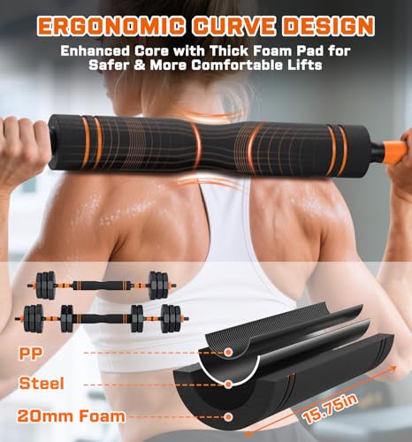 5-in-1 Adjustable Dumbbell Set, 33/44/66/88lbs Free Weights Set with Connector T956028