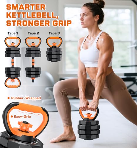 5-in-1 Adjustable Dumbbell Set, 33/44/66/88lbs Free Weights Set with Connector T956028