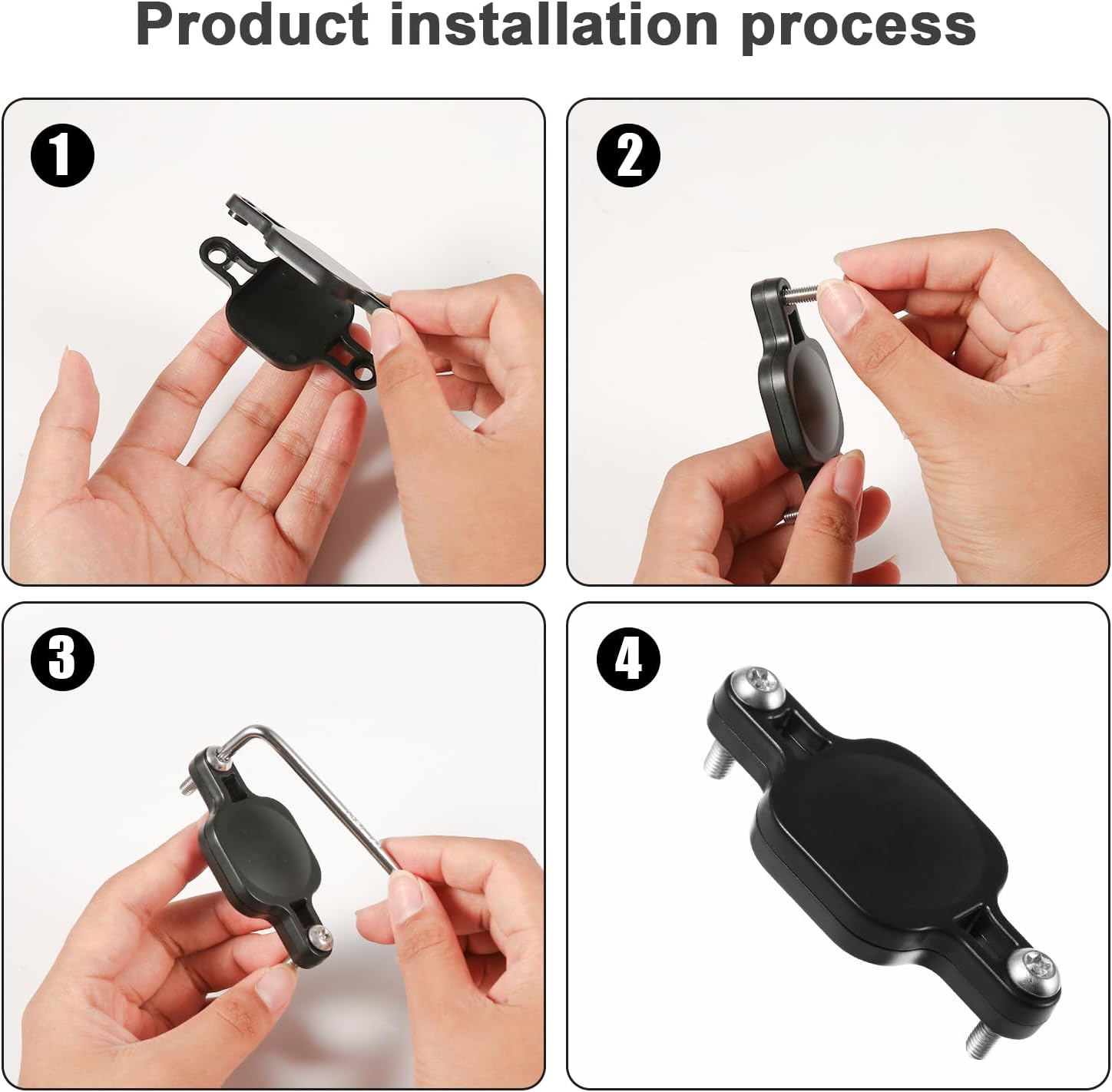 Black Bike GPS Tracker Holder for Airtag Z2860