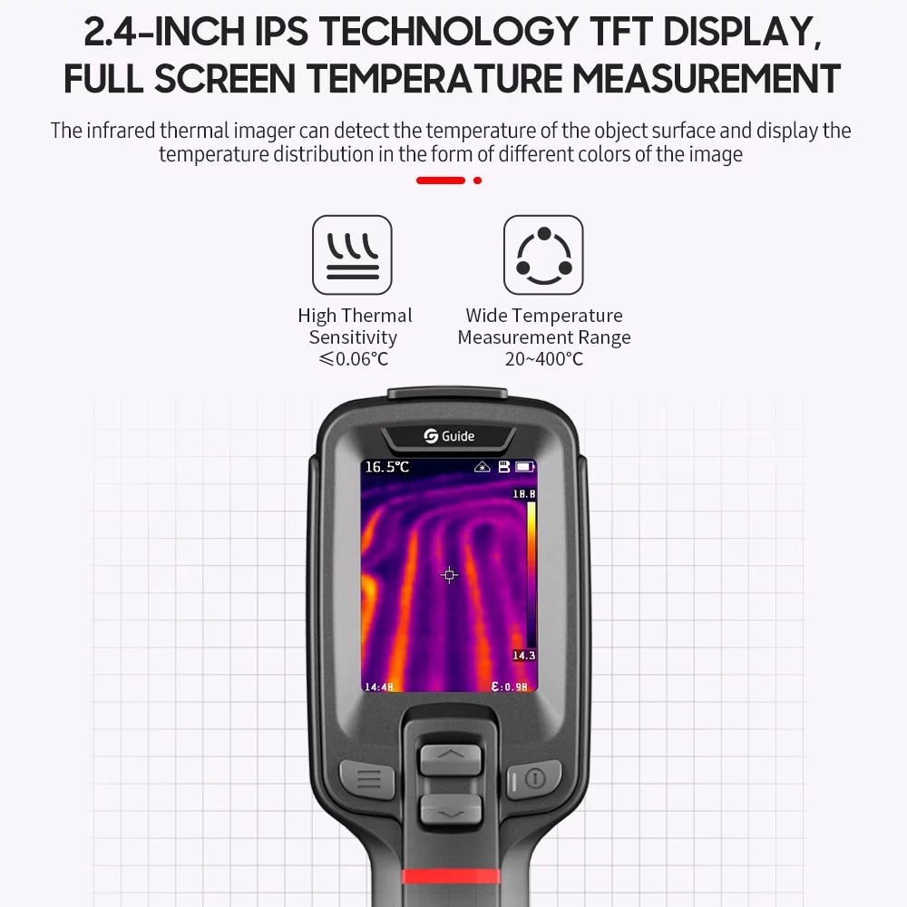 Portable Thermal Camera 2000mAh Rechargeable 2.4-inch Handheld Thermal Imager B343