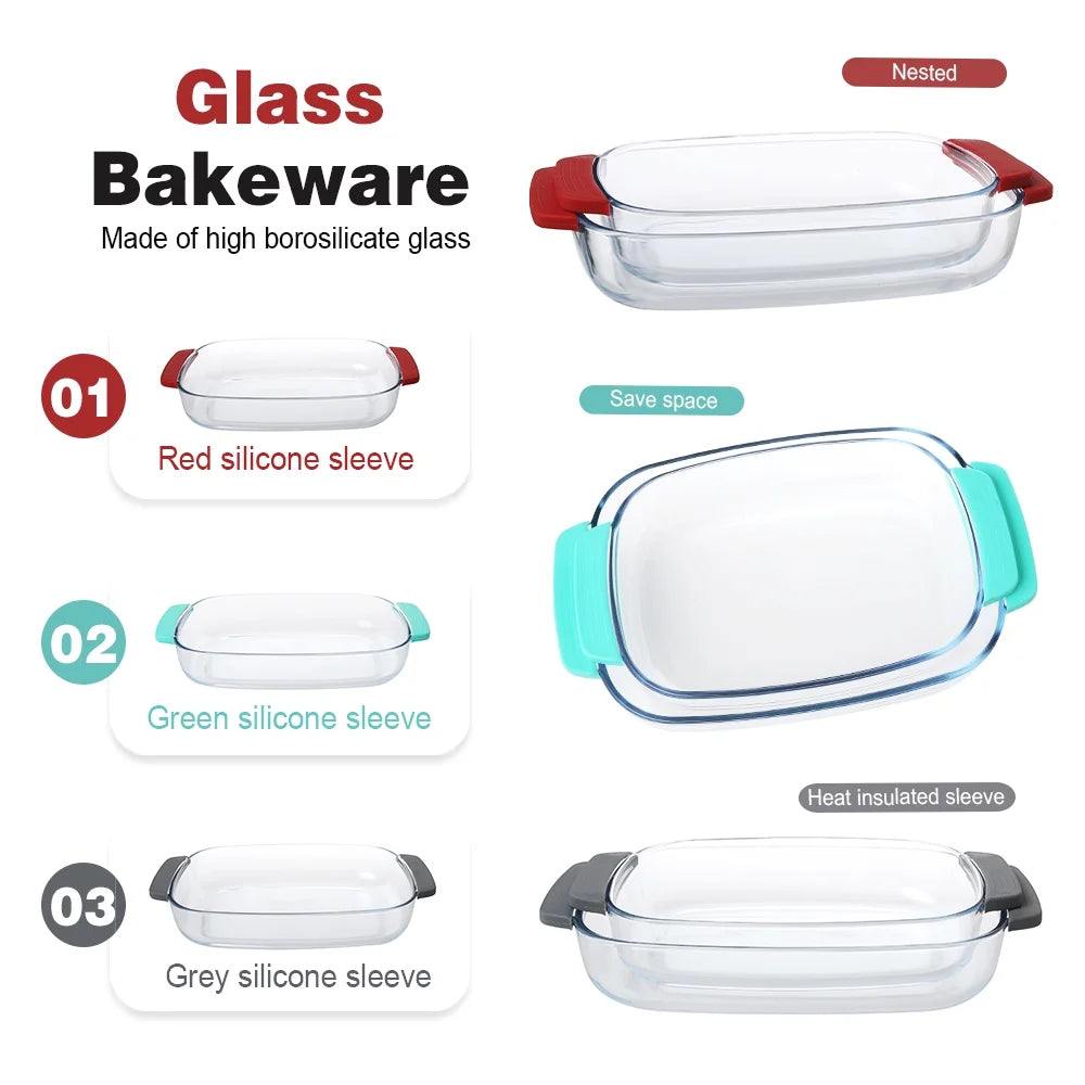 Baking Dish Set of 2 with Silicone Sleeves I50560