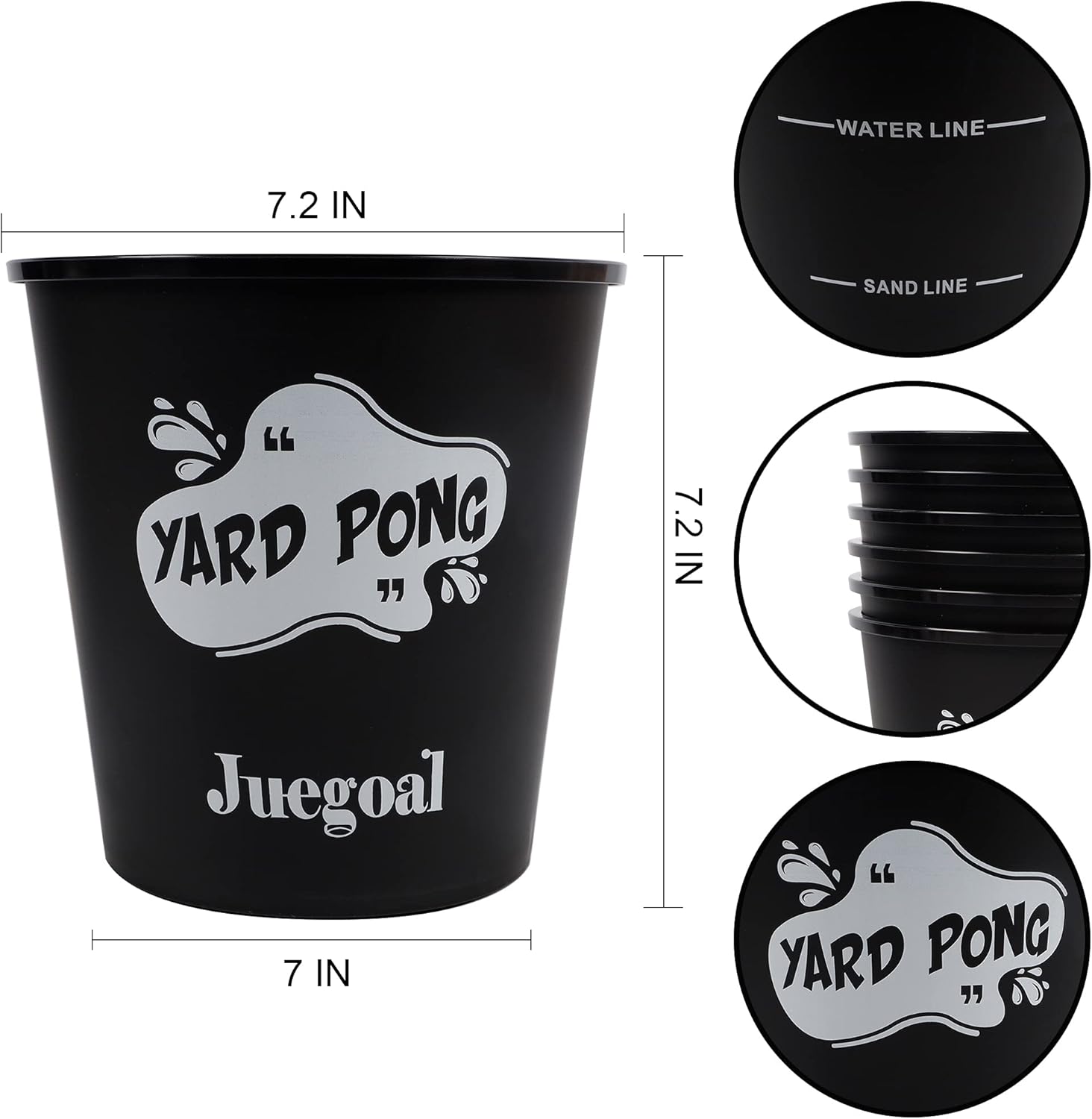 12 Buckets and 4 Balls Black Outdoor Toss Game Set U41913