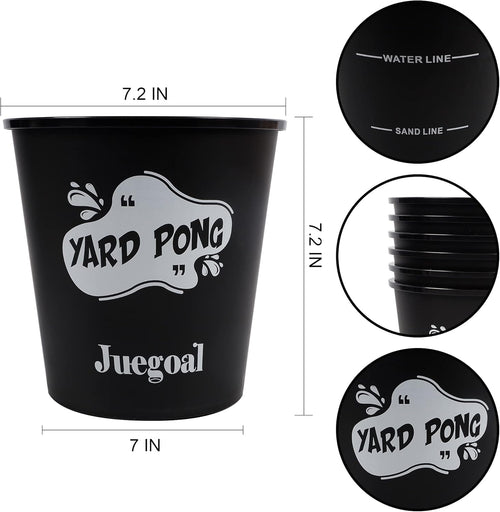 12 Buckets and 4 Balls Black Outdoor Toss Game Set U41913