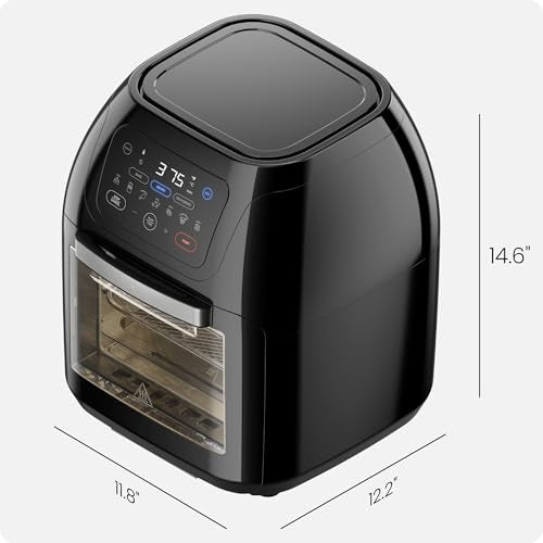Black 10L Digital Air Fryer with Rotisserie U933