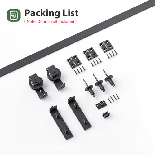 Black J Shape Bifold Sliding Barn Door Hardware Track Kit G98764