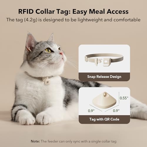 Automatic Cat Feeder, 3L, App Control with Light Collar Tag M1201