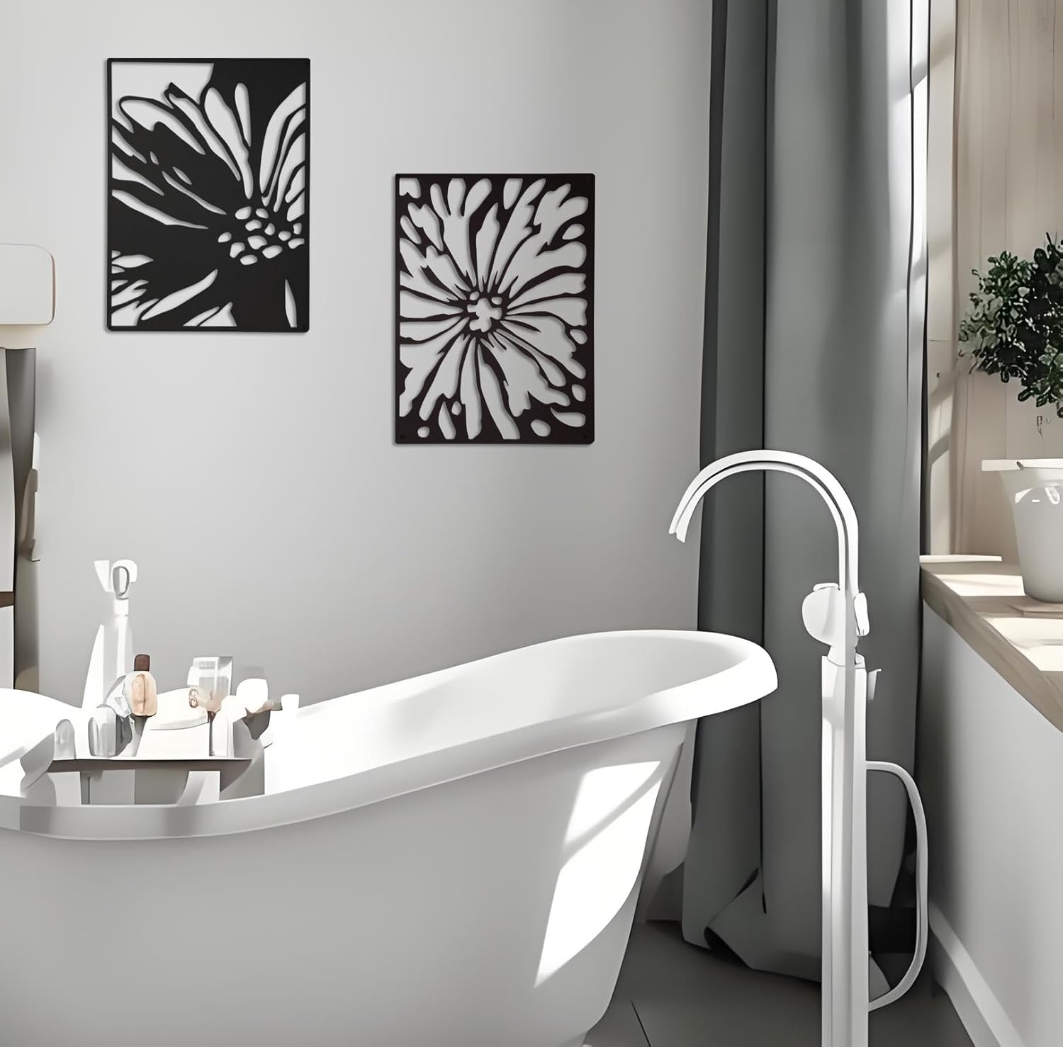 3PCS Black Metal Wall Art Decor K871483