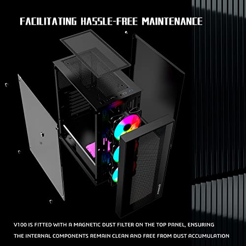 Black ATX Mid Tower Gaming Case with 4 Fans F135