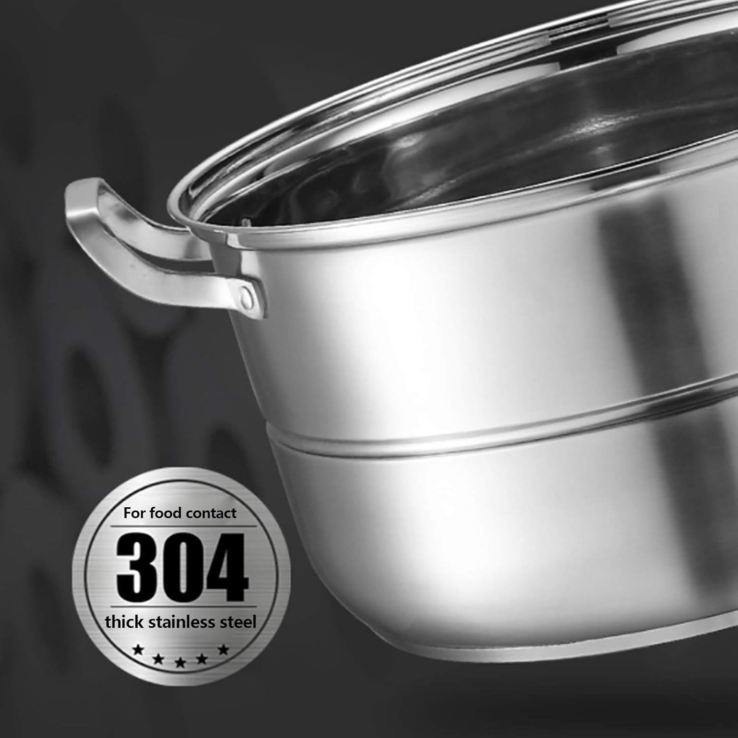 Stainless Steel 5 Levels Steamer with Glass Lid 32cm A397