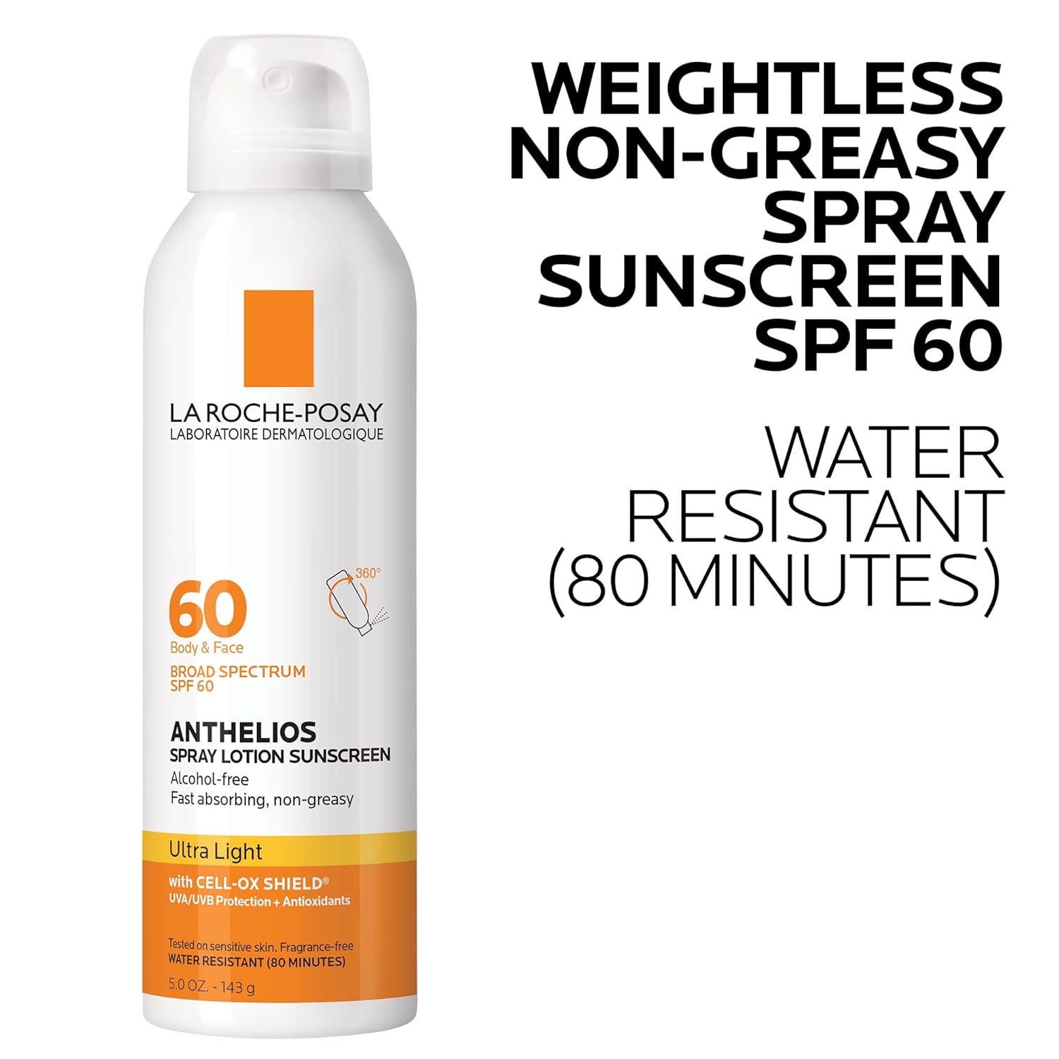 SPF 60 Sunscreen Spray Lotion, 5 Fl. Oz. L497