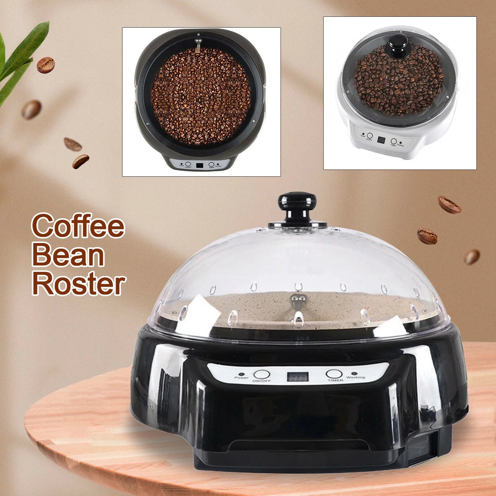 Black Electric Coffee Roaster Machine V2590