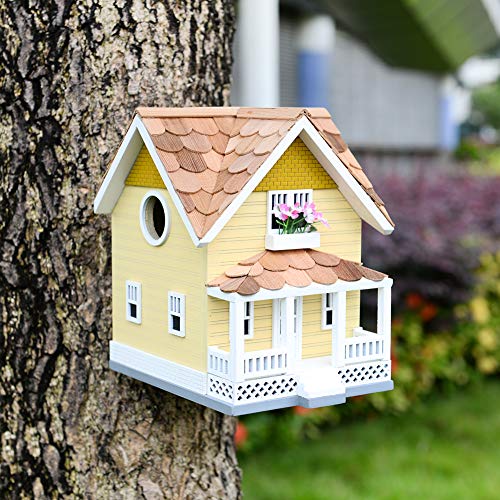 Decorative Wooden Birdhouse with Blue Roof T290528