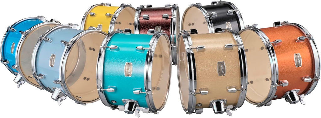 5-Piece Drum Set with 22" Bass Drum, Floor Tom, 2 Toms, Wood Snare Drum, Turquoise Glitter P766