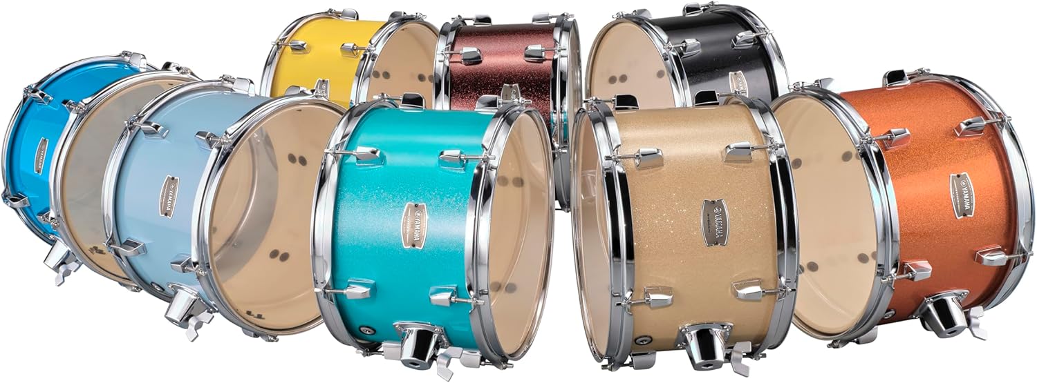 5-Piece Drum Set with 22" Bass Drum, Floor Tom, 2 Toms, Wood Snare Drum, Turquoise Glitter P766