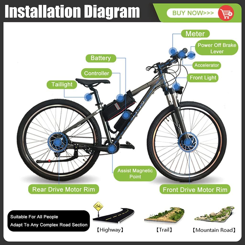48V 500W 26 Front Wheel Electric Bicycle Motor Kit A3540