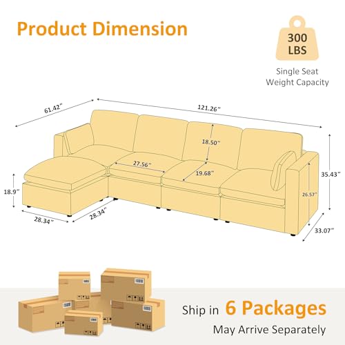 Modular Sectional Sofa with Ottoman U44914