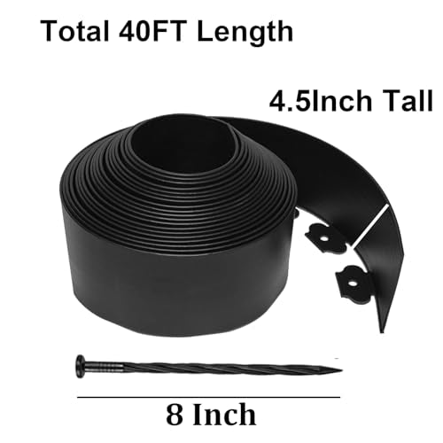 20FT Plastic No Dig Garden Edging with 25 Stakes J81175