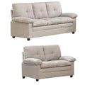 2 Piece Beige Hardwood Sofa and Loveseat Set C568