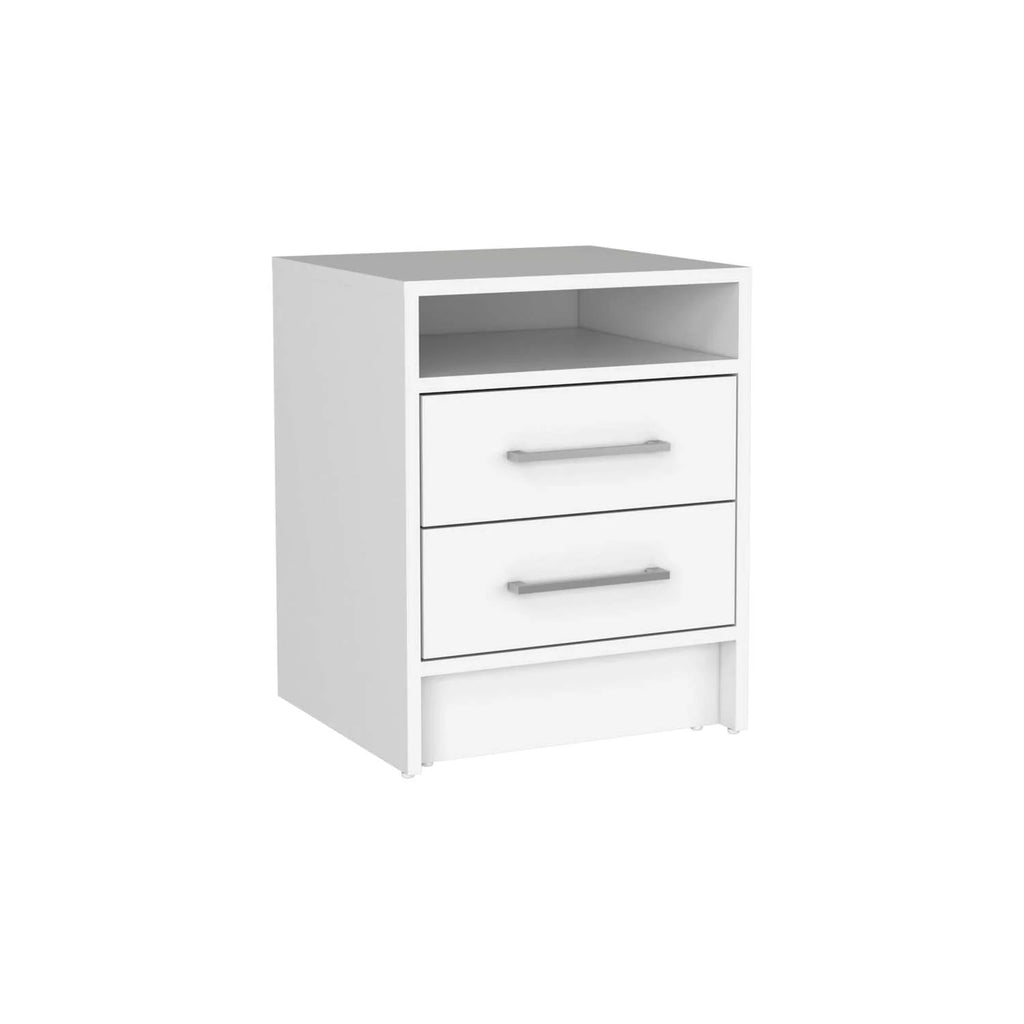 3-Piece Bedroom Set with Double Drawer Dresser and 2 Nightstands, White H24595