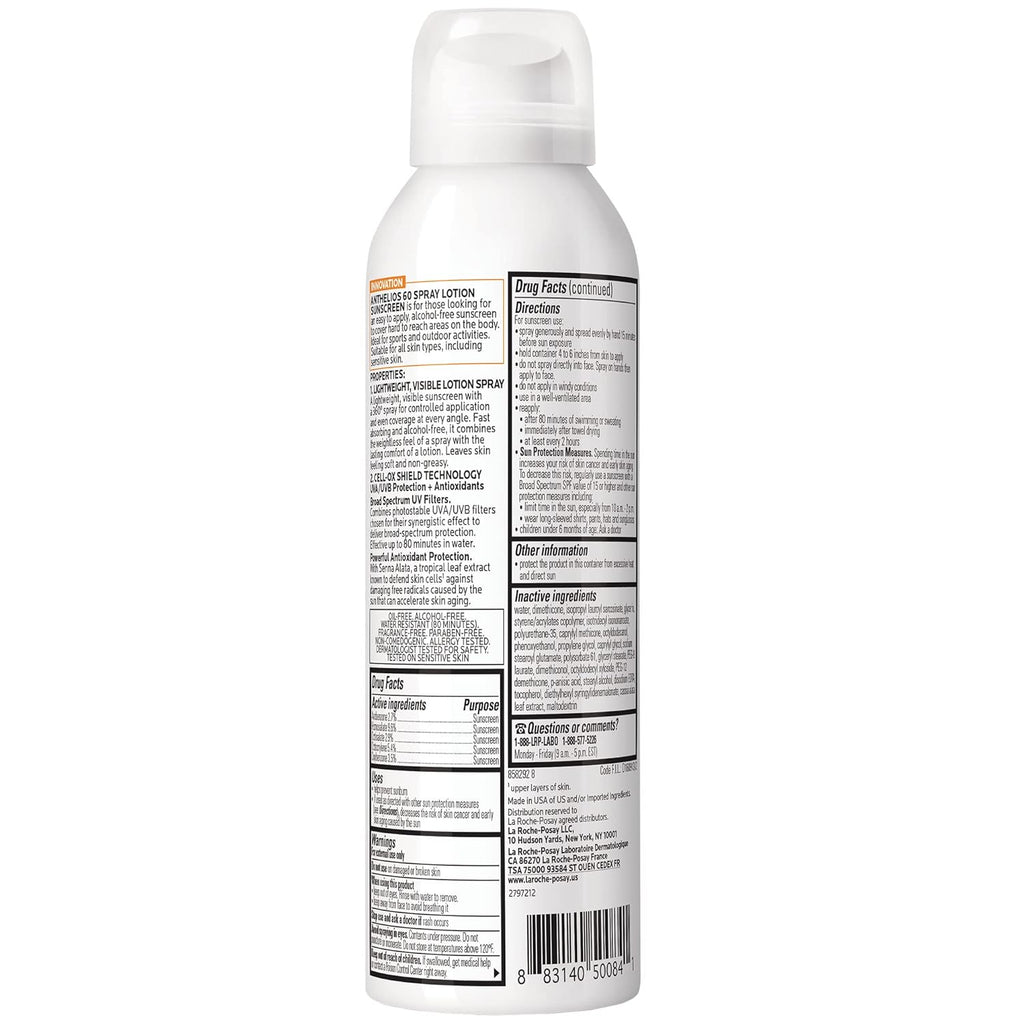 SPF 60 Sunscreen Spray Lotion, 5 Fl. Oz. L497