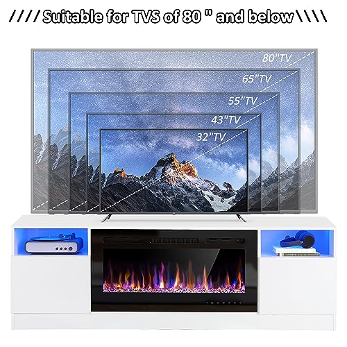 Black 70" Fireplace TV Stand with 36" Electric Fireplace L603871