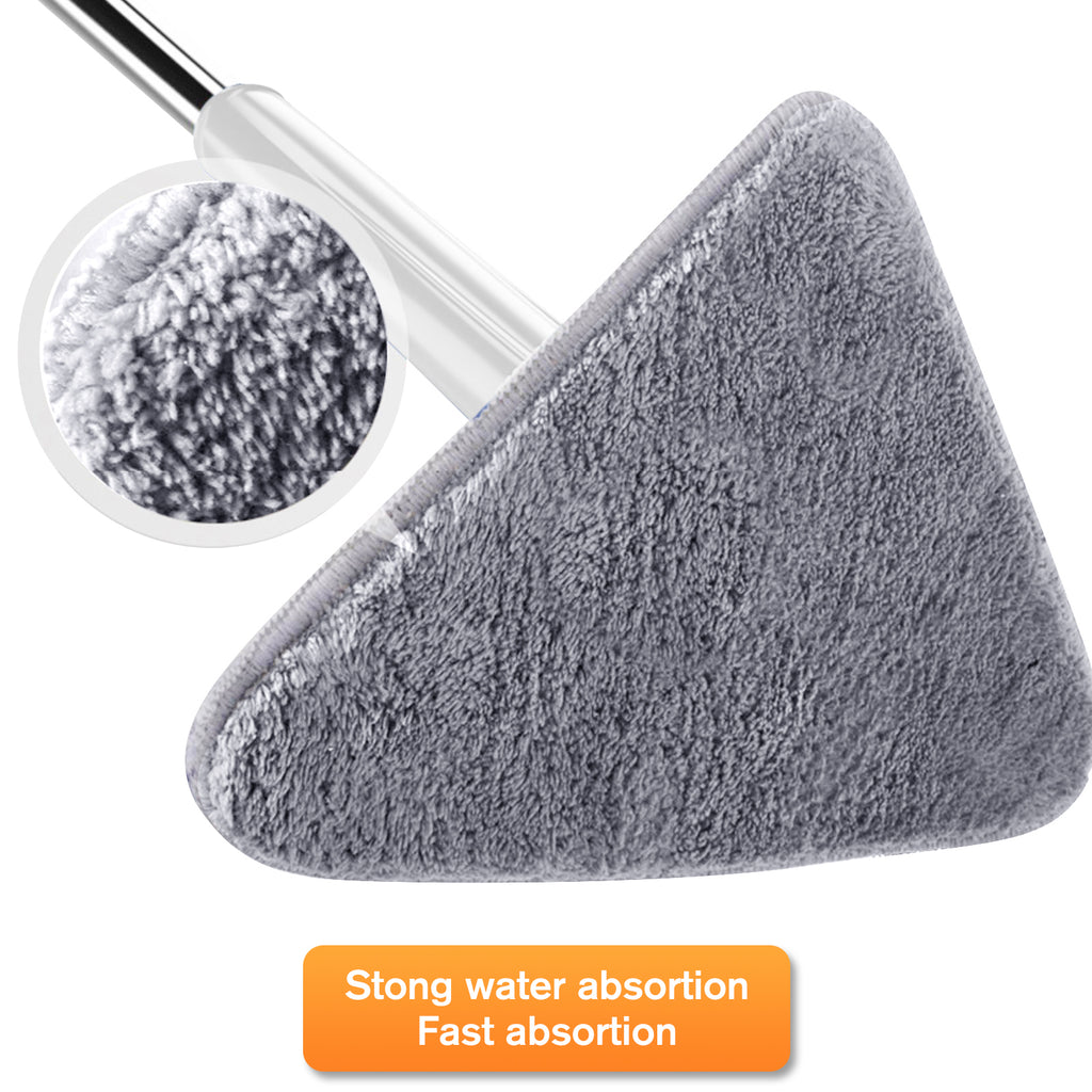 360° Adjustable Rotatable Triangle Cleaning Mop with Push-Pull Squeezing, Dry & Wet Mop N378
