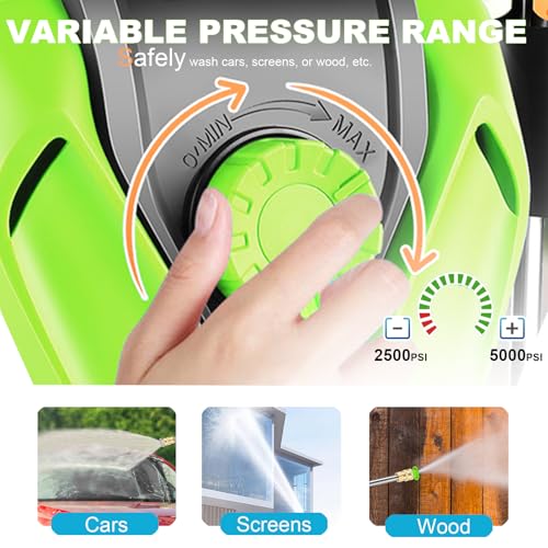 5000 PSI Adjustable Electric Pressure Washer with 33ft Pressure Hose and Foam Cannon Z529063