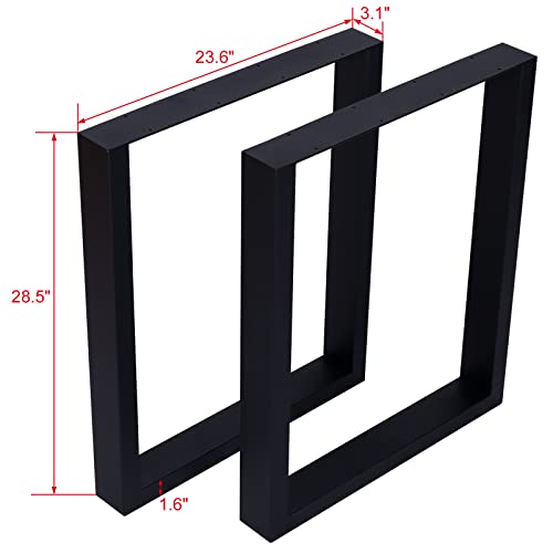 2pcs Square Metal Table Legs 28 x 24in L96654