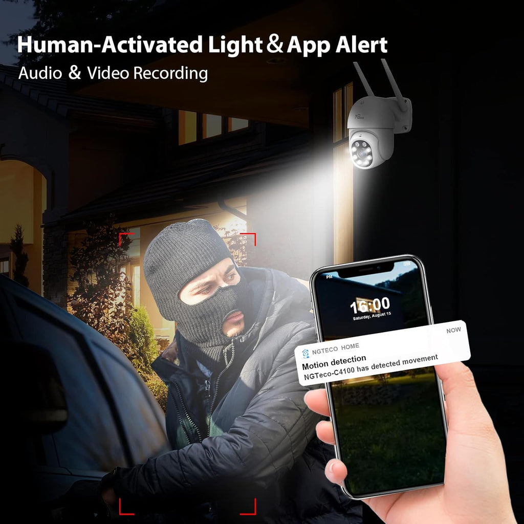2K WiFi Security Camera with Spotlight Night Vision O9430