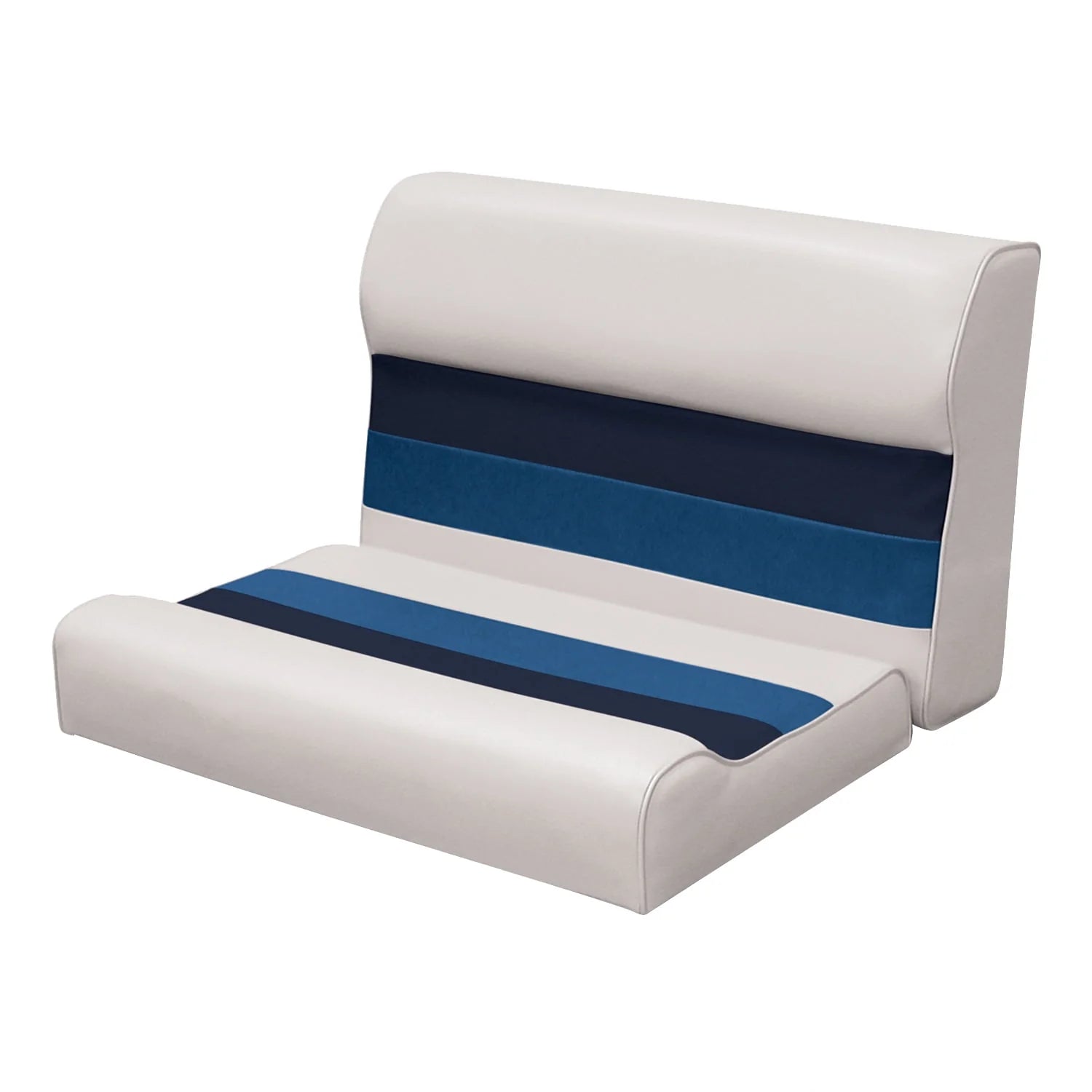 Grey Navy Blue Pontoon Bench Seat and Backrest Cushion Set V5187