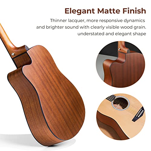 Natural 41 Inch Full Size Acoustic Guitar Bundle Set with Bag C82270