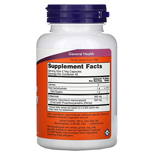 90 Veg Capsules Mannose Cranberry Y847