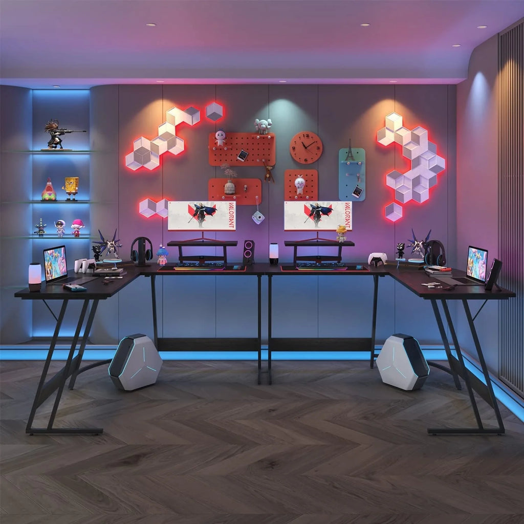 Black L Shaped Gaming Desk I51706