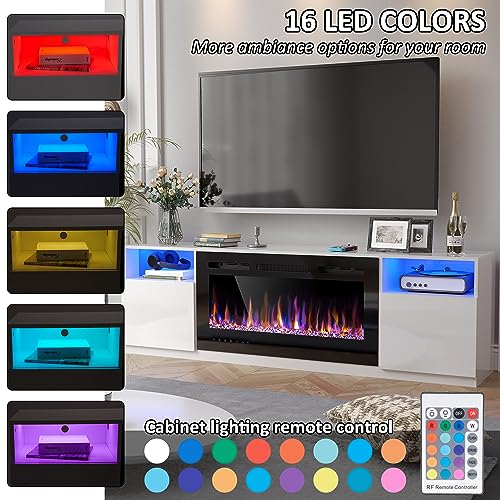 Black 70" Fireplace TV Stand with 36" Electric Fireplace L603871
